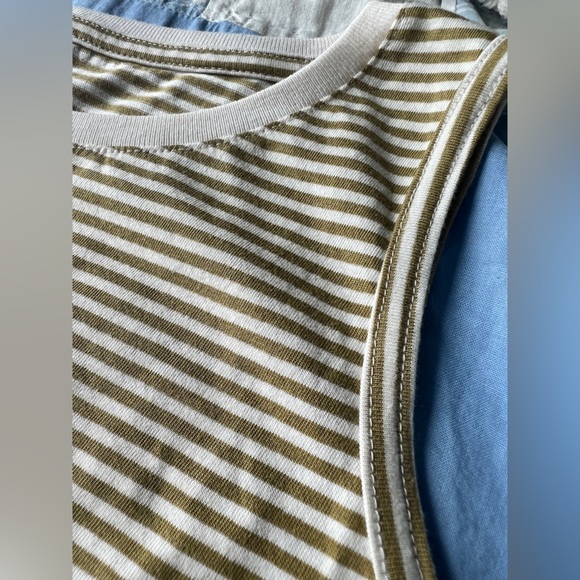 Pact Womens Organic Cotton Preppy Green White Striped Sleeveless Top Small - Picture 4 of 8